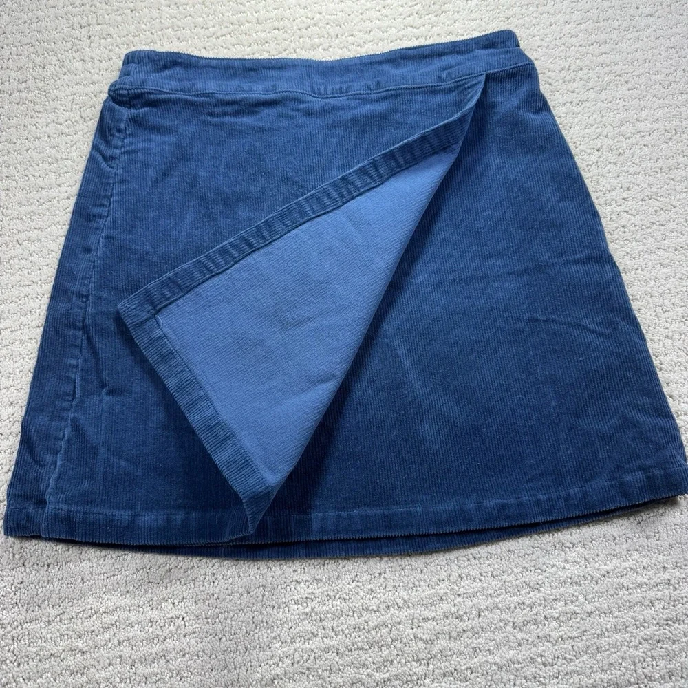 Copper Key Mini Skirt Women's Size Medium Blue Corduroy‎ Elastic Waste